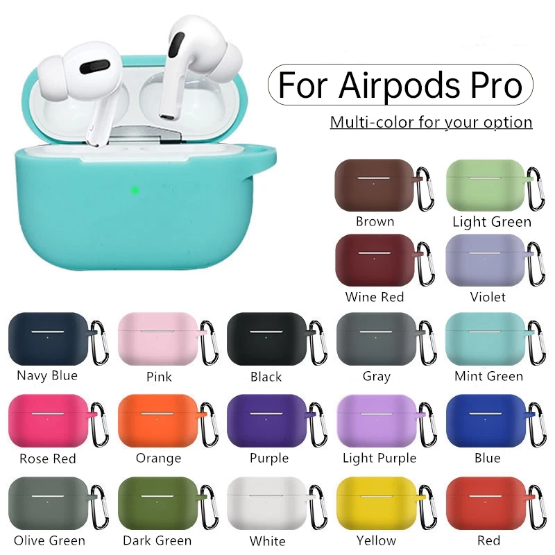 

Hot Sales for AirPods Pro Case Silicone Earphone Shockproof Protective Cover Case with Hook for Airpods Pro Case