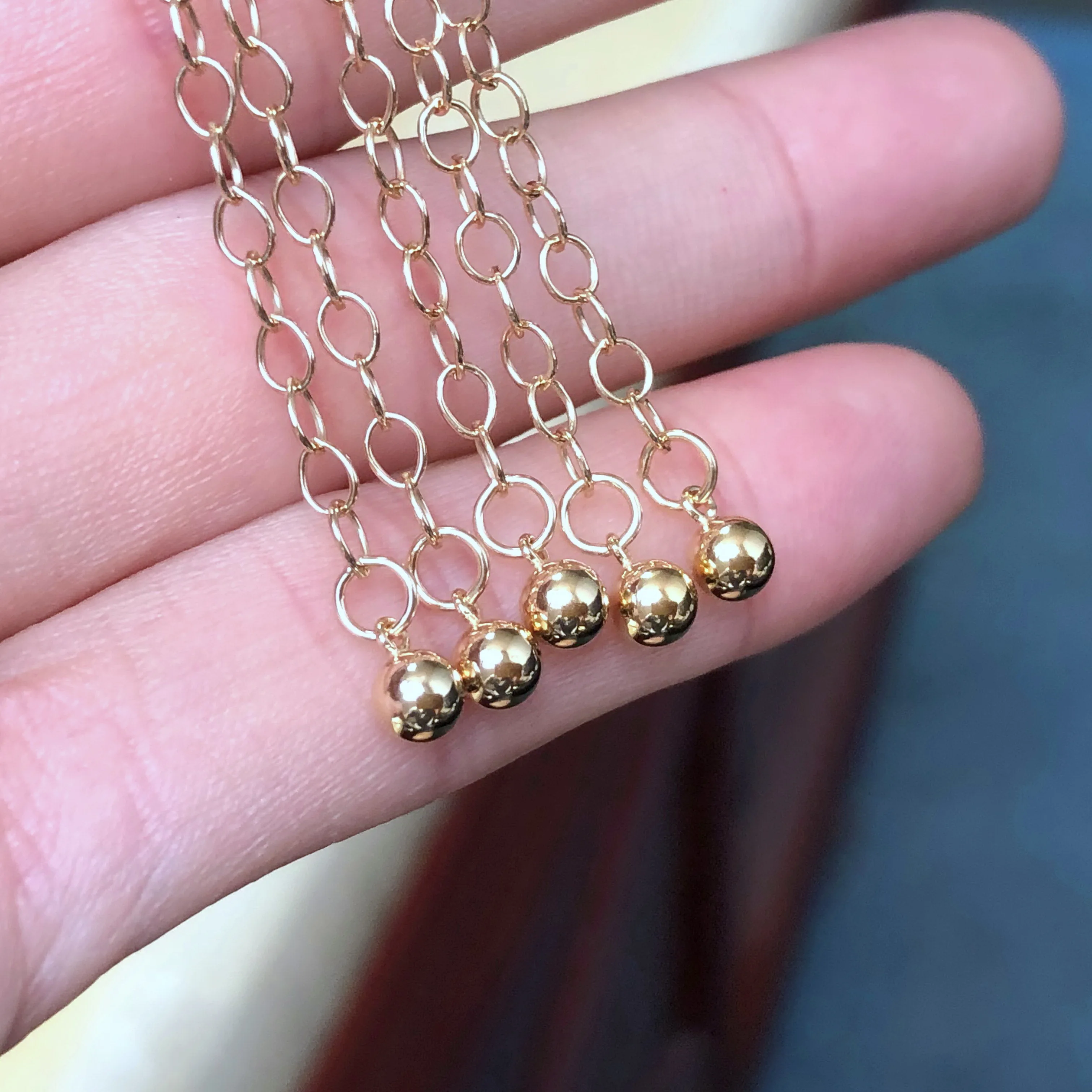Real Gold Filled Bead Extension Chain 5cm for Jewelry Necklace Bracelet End Making Extender
