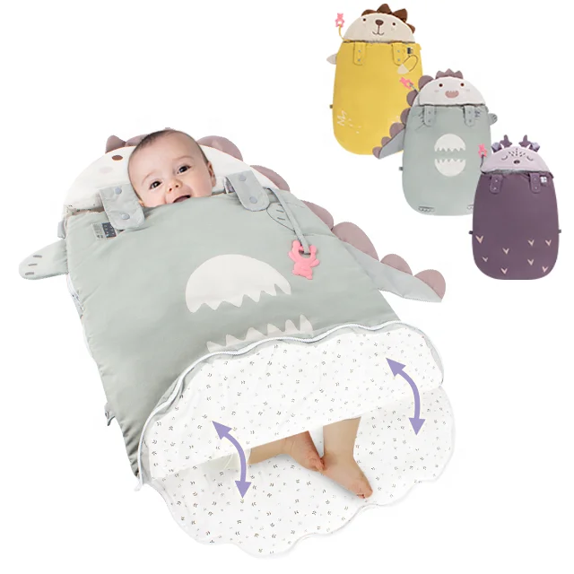 

2.5 tog baby sleeping bag organic cotton bag newborn custom baby sleep swaddle sack, Dinosaur, lion, deer