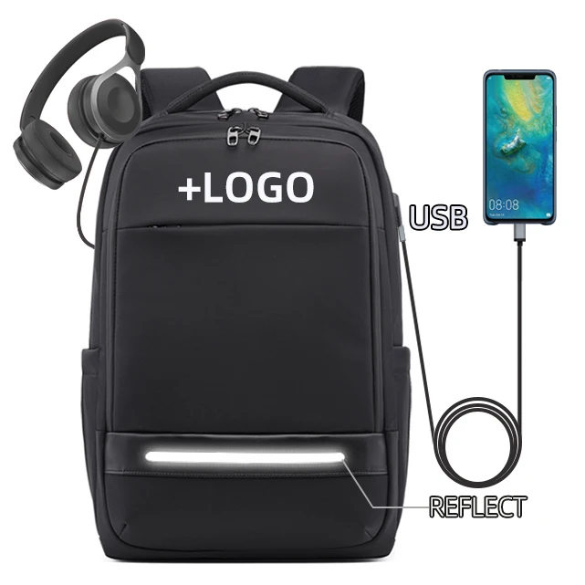 

direct factory custom logo wholesale waterproof men business travel backpack with usb charging, Customized colors