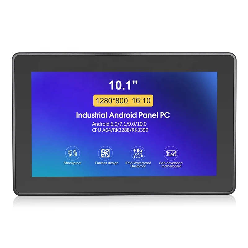 

High Brightness 1000nits Fanless Ip66 Waterproof Embedded 10.1 Inch Industrial Android 6.0 Touch Screen Panel Pc, Silver or black