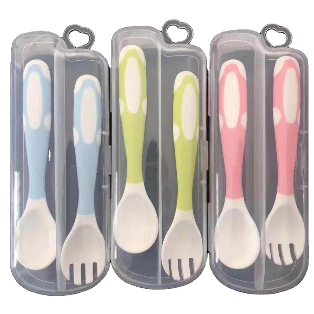 

Real Shooting Guangzhou 2021 Baby Silicone Spoons Animals Shape Baby Feeding Spoon Food Grade Baby Spoon And Fork Set