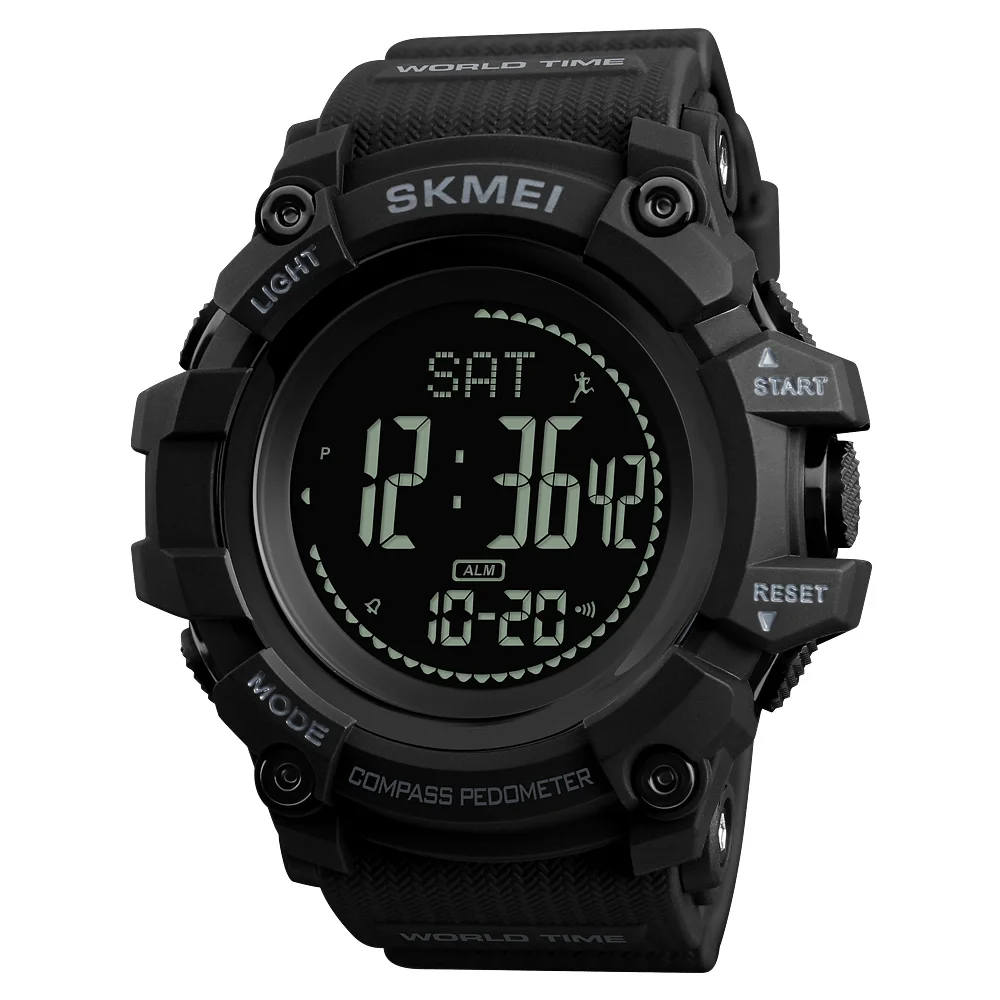 

Skmei Multifunction Outdoor Watches Hand Clock For Men Compass Sport Army Military Smart Digital Watch 1356, Black
