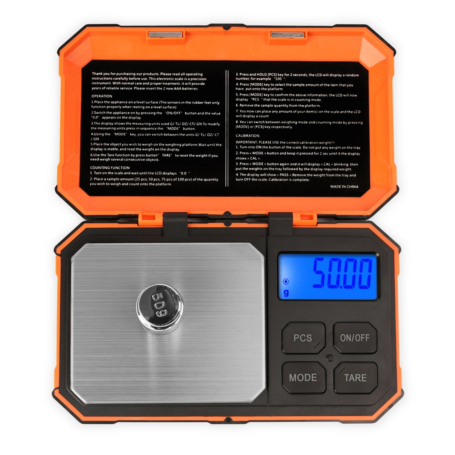 

Highly Precision Scale 0.01g For Digital Scale Pocket For Jewelry Pocket Scale, Orange