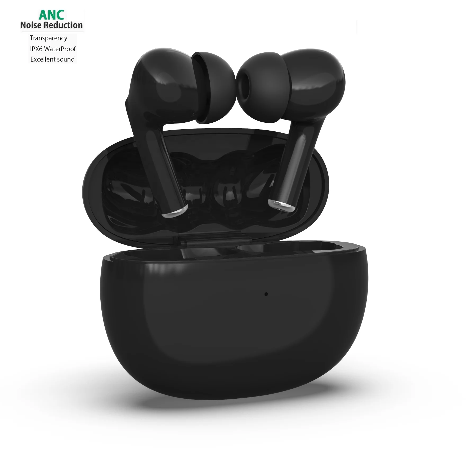 

Hybrid Active Noise Cancelling Wireless Earbuds ANC in-Ear Detection Headphone IPX6 Waterproof Bluetooth 5.1 TWS Stereo Earphone, White black