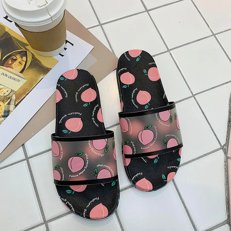 

Hot Sales Fashion Comfortable Slippers With Fruit Ladies Fruit Slippers Crystal Fruit Slippers For Girls, As sku color(customizing)