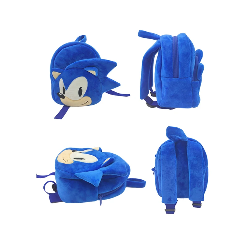 

Dropshipping Plush Sonic Backpacks Preschool Kids Bags Stuffed Sonic Toy Backpacks