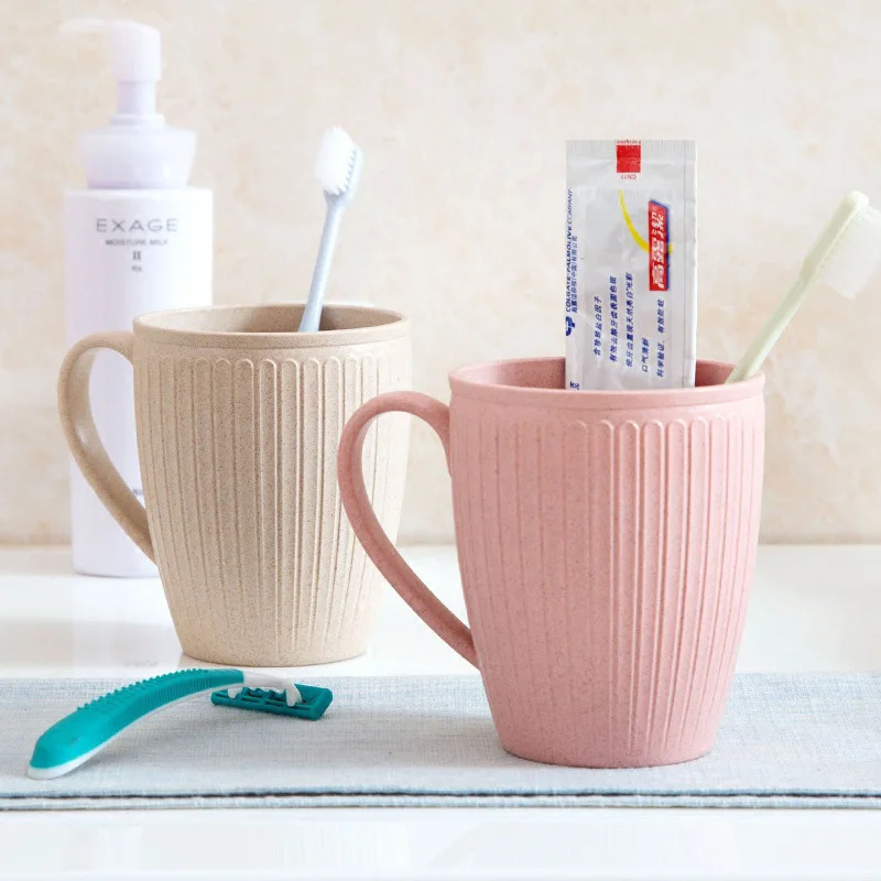 

Plain Eco-friendly Brush Cup Creative Circular Water Cups Toothbrush Holder Cup Wash Tooth Mug Bathroom