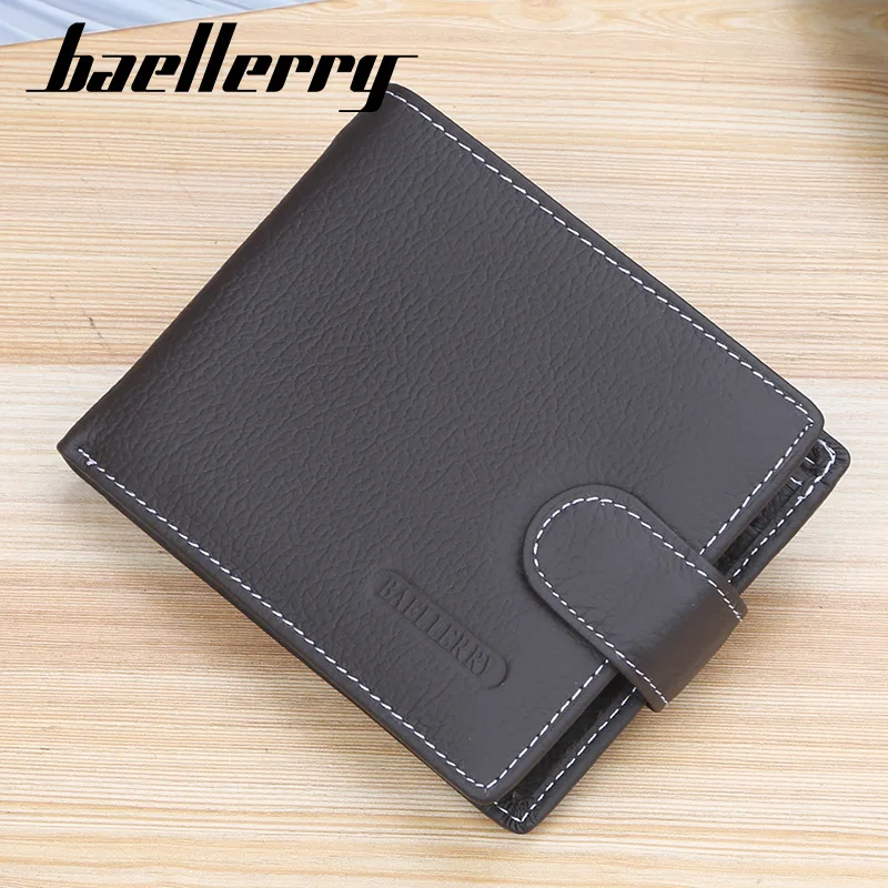 

2021 Baellerry brand short wallet for mens wallets slim genuine leather, Gray,black,brown