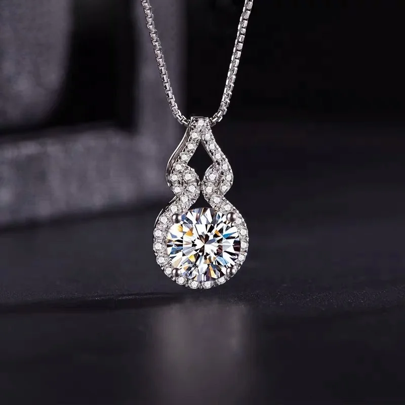 

Fashion Gourd Pendant Necklace Dazzling Cubic Zircon Luxury Jewelry For Women Wedding Party Charm Clavicle Choker, Picture shows