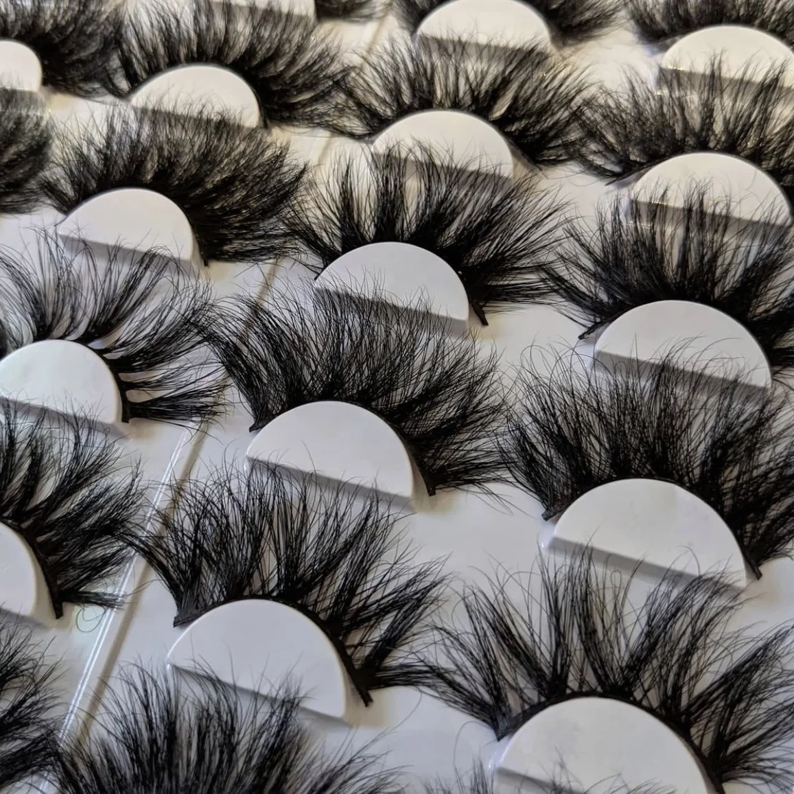 

lashes 3d dramatic fluffy mink lash handmade 5d ink eye lashes wholesale 25mm whispy 100% real mink eyelashes strips vendor