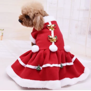 

CWW Ropa De Lujo Para Perro Wholesale red dress christmas pet dog cat clothes