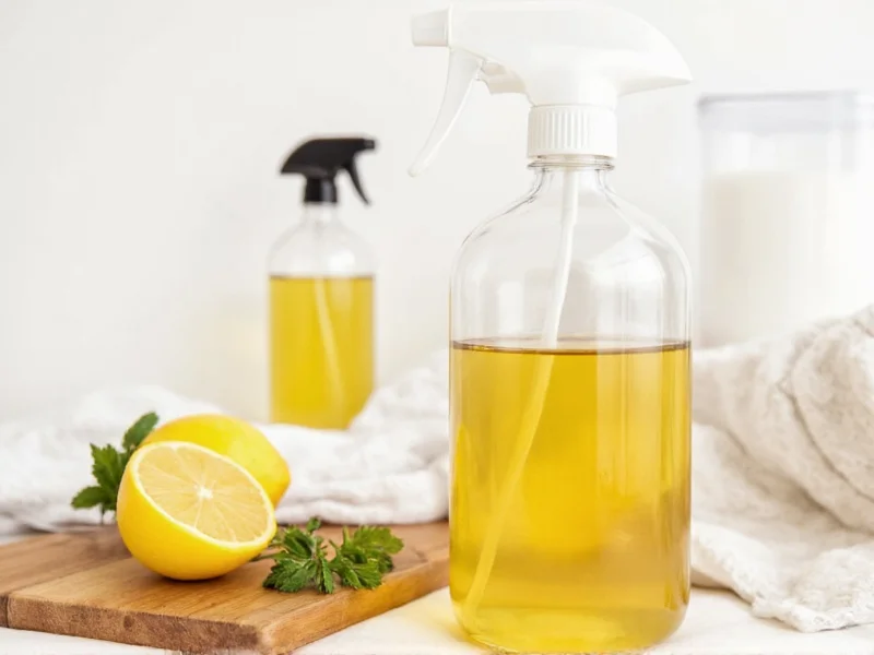 Homemade ACV in spray bottle for natural cleaning