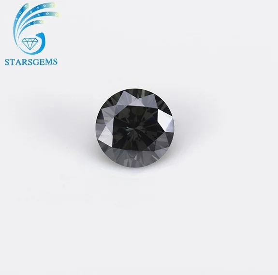 

dark grey color round brilliant cut moissanite diamond