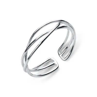 

Simple Trendy Design Cross Ring Jewelry Personality 925 Sterling Silver Ring, As picture