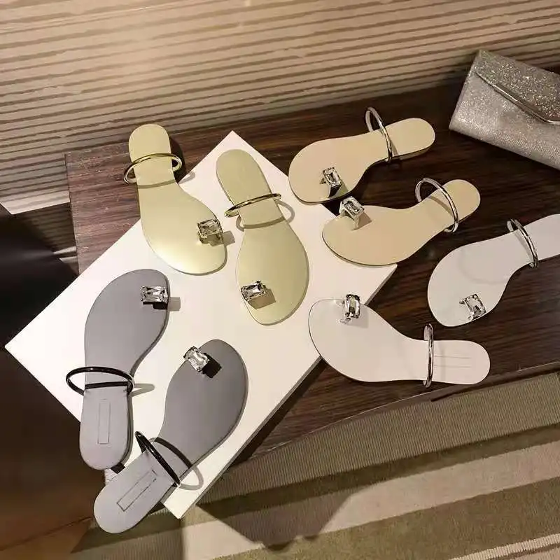 

Rhinestone water drill clip toe silver sandal female butterfly slope heel one line with clip foot beach inside heightening slipp