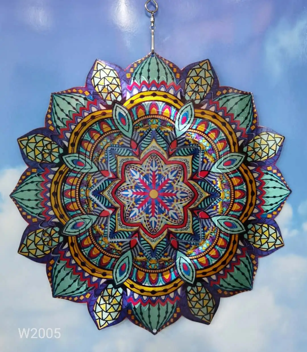 

Mandala Series Customized color Melody laser cut 3 D animal Stainless steel metal Wind Spinner for sale