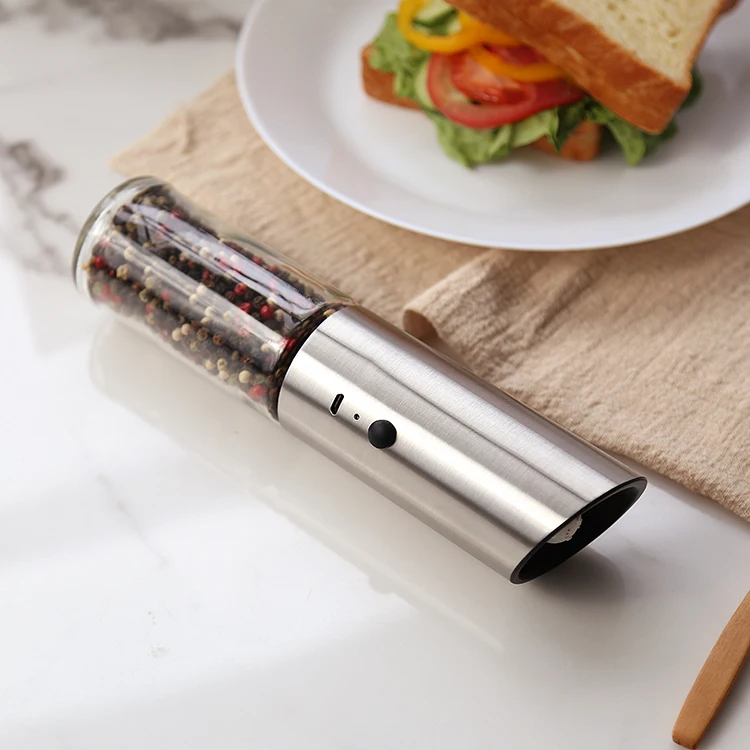 

Electric Gravity Salt and Pepper Grinder Set with Adjustable Coarseness Automatic Pepper and Salt Mill