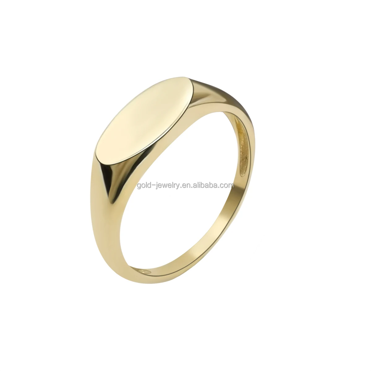 

Custom Engraved Letter Charming 9k 14k 18k Solid Gold Ring Real Gold Signet Base Women Gold Jewelry Rings