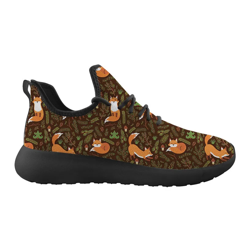 

Women Fashion Flat Shoes For Teenager Girls Funny Fox Printing Comfortable Sneakers Femme Lace-up woman sport shoes