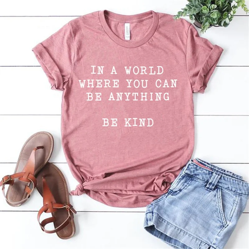 

Be Kind Womens Shirt Kindness T-Shirt Cute Mom Tees Inspirational Shirt for Mom, Customized colors