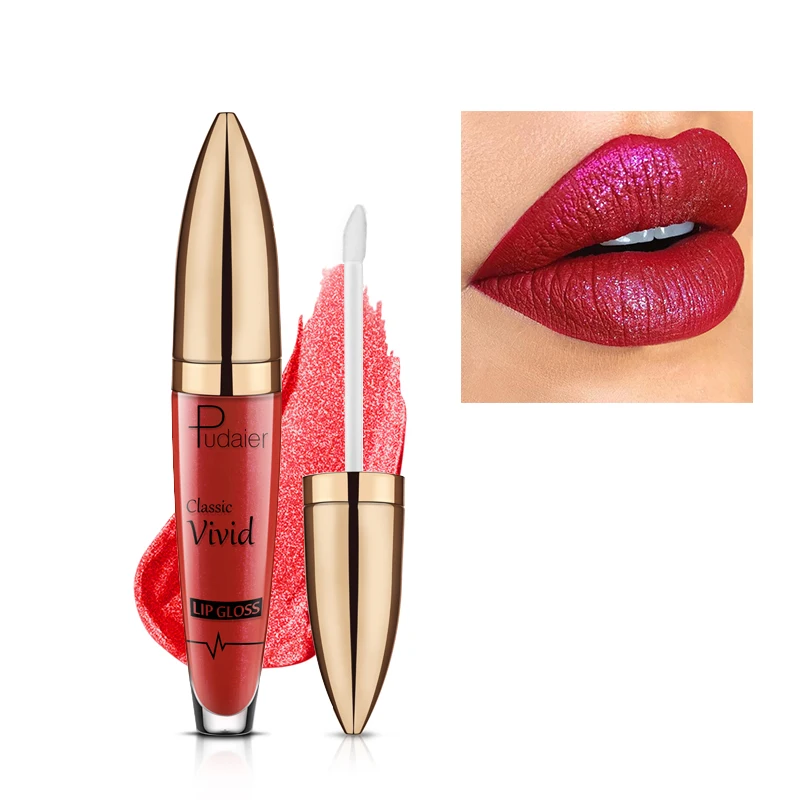 

Pudaier Diamond Glitter Lipstick Change Color Matte Liquid Lipstick Waterproof Long-lasting Red Lip Stick Women Shinny Sexy Lips, 18 colors