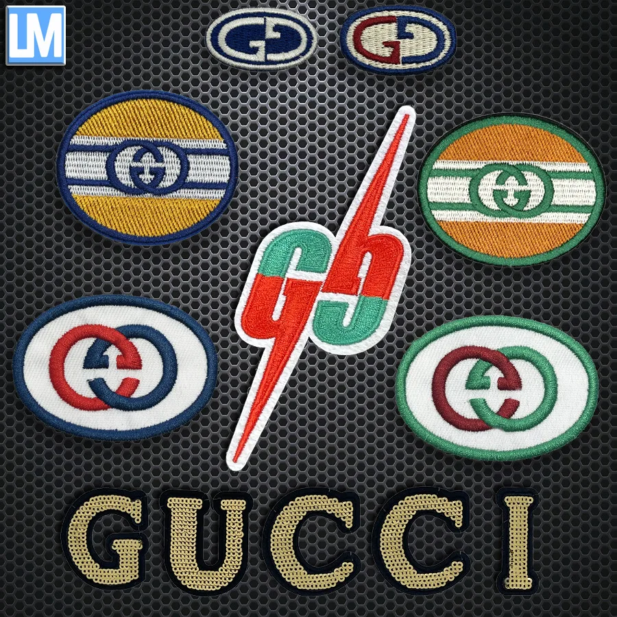

Brand Embroidered Logo Badge Badge Cloth Sticker Double G Badge Patch
