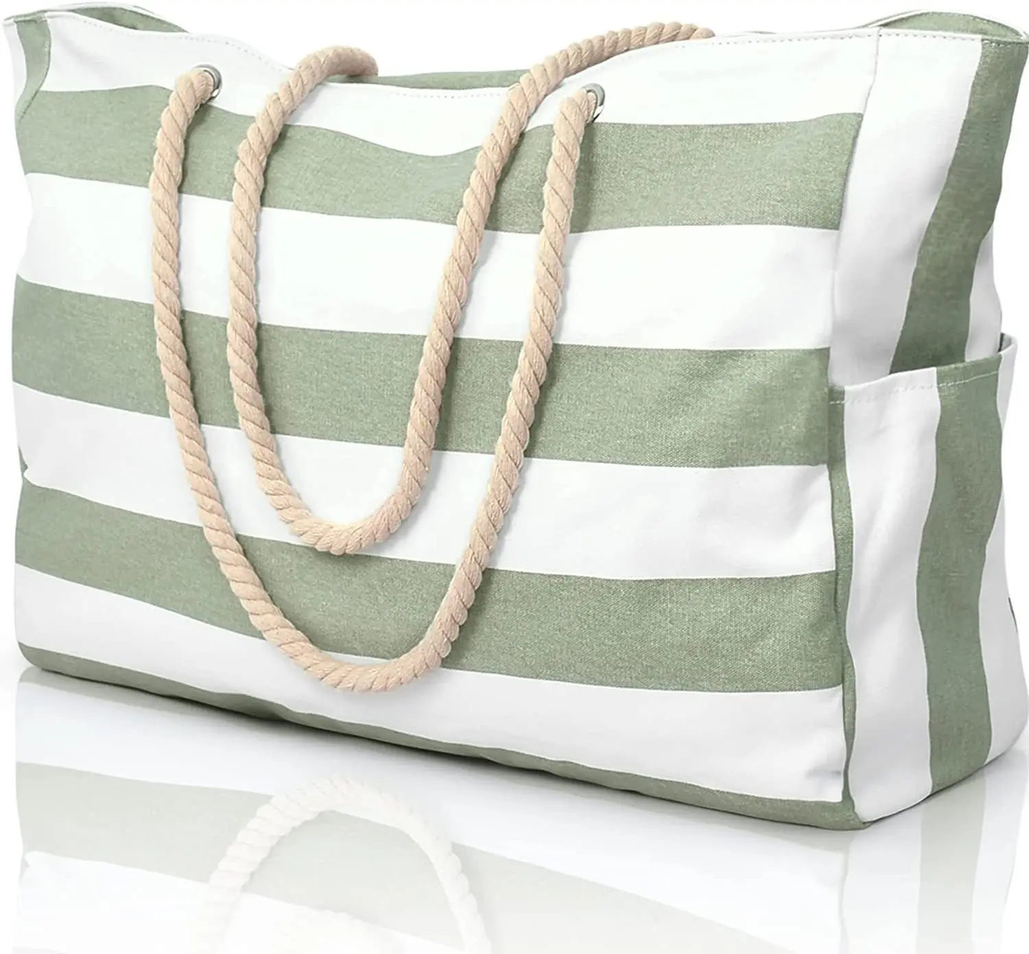 

Hot Sale Customized wholesale Summer Fashion Beach Bag Shoulder Bag Canvas Stripe Tote Bag