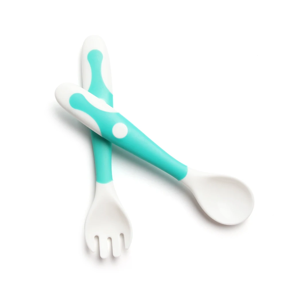 

Easy Grip Heat-resistant Bendable Soft Self Feeding Curved Learning Spoon Toddler Baby Children Feeding Training Utensils Spoons