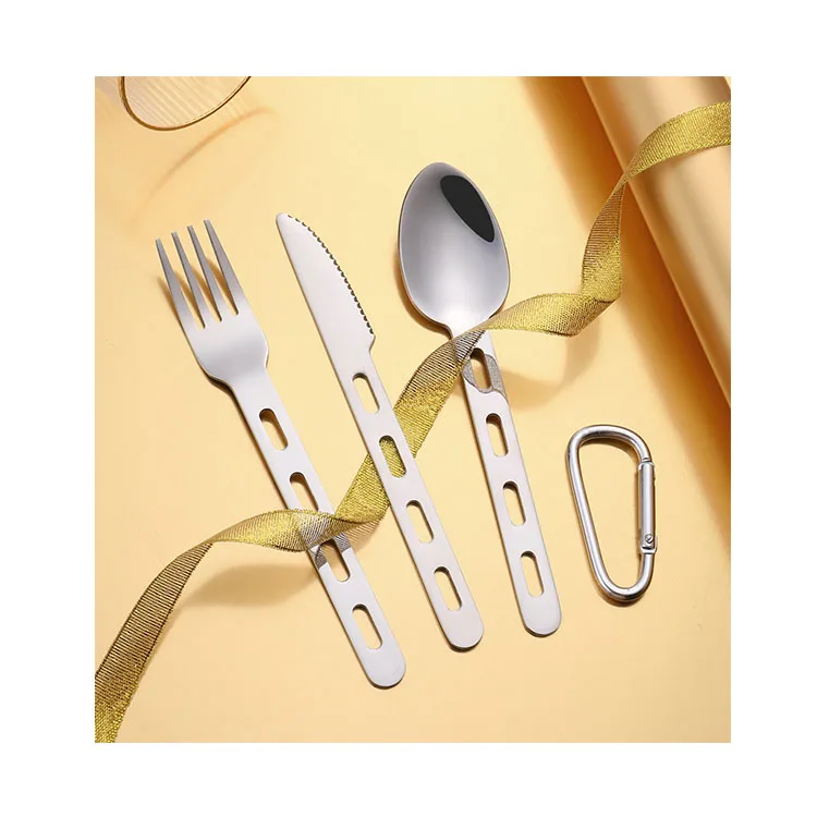 

Hot sale outdoor portable fork knife and spoon set stainless steel cutlery