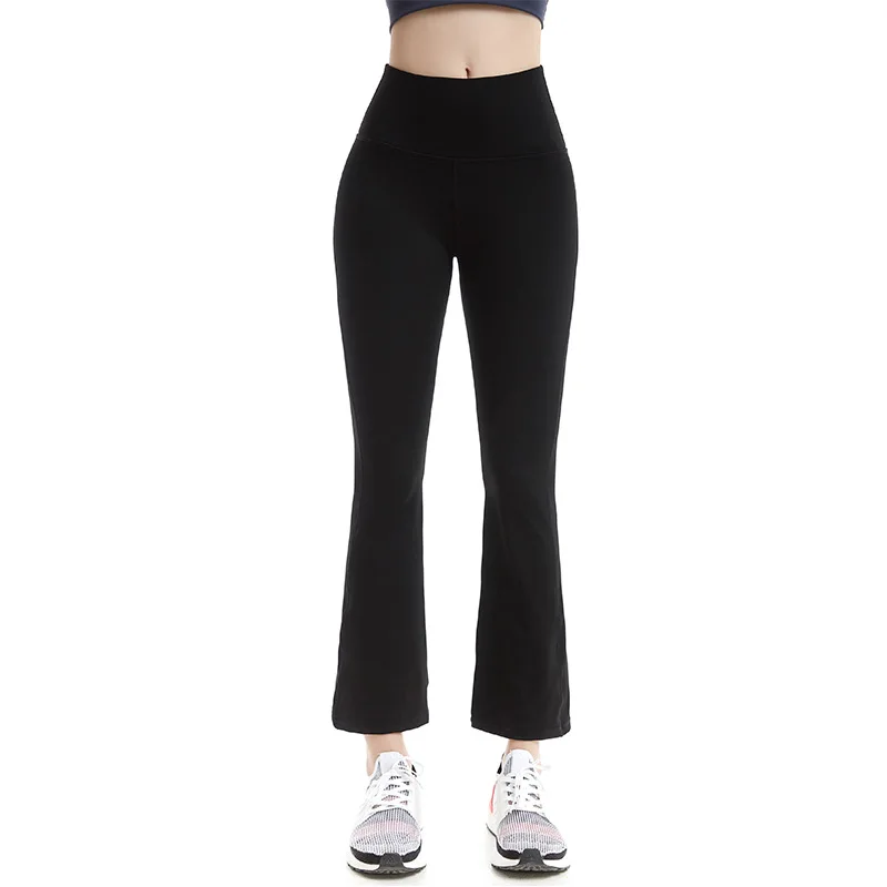 

2021 spring horn wide-leg flare yoga pants women loose casual dance fitness stretch pants, As pictures