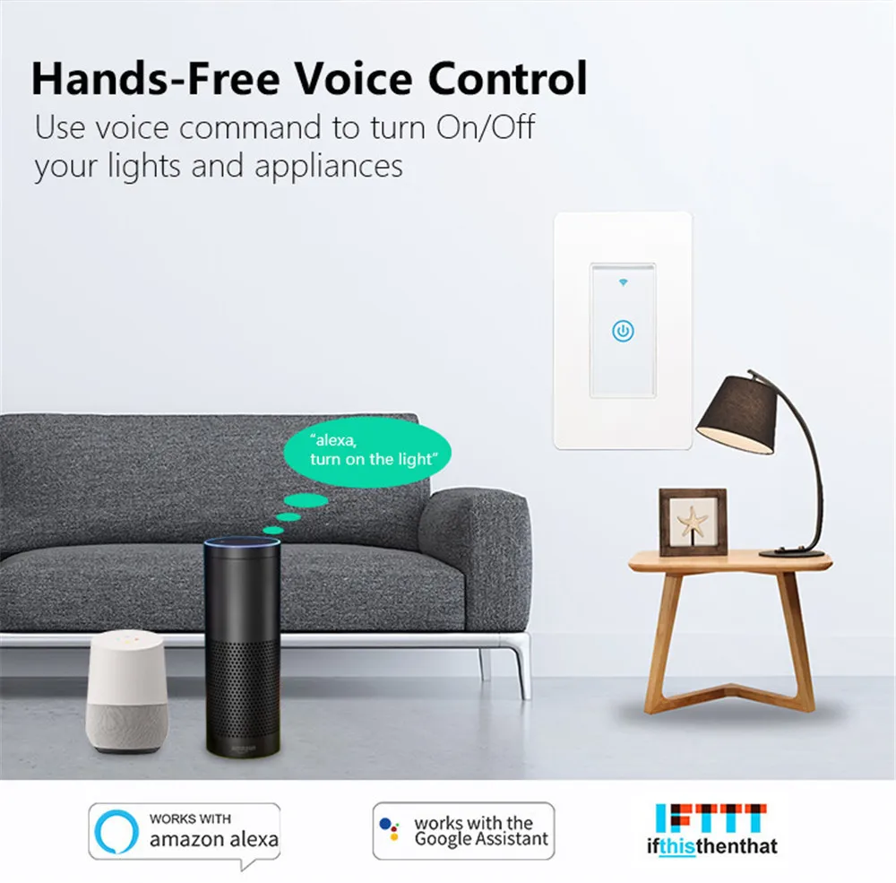 2GANG US Zigbee Switch/Smart Wireless Light Switch Zigbee Touch Switch Compatible with Alexa/GoogleHome/IFTTT - ANKUX.COM