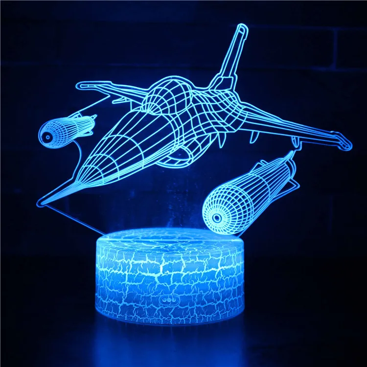 Amazon Hot Selling USB Bedside Night Light Animated Kids LED 3d optical illusion lamp, 3d_illusion_lamp, 3d tank illusion lamp