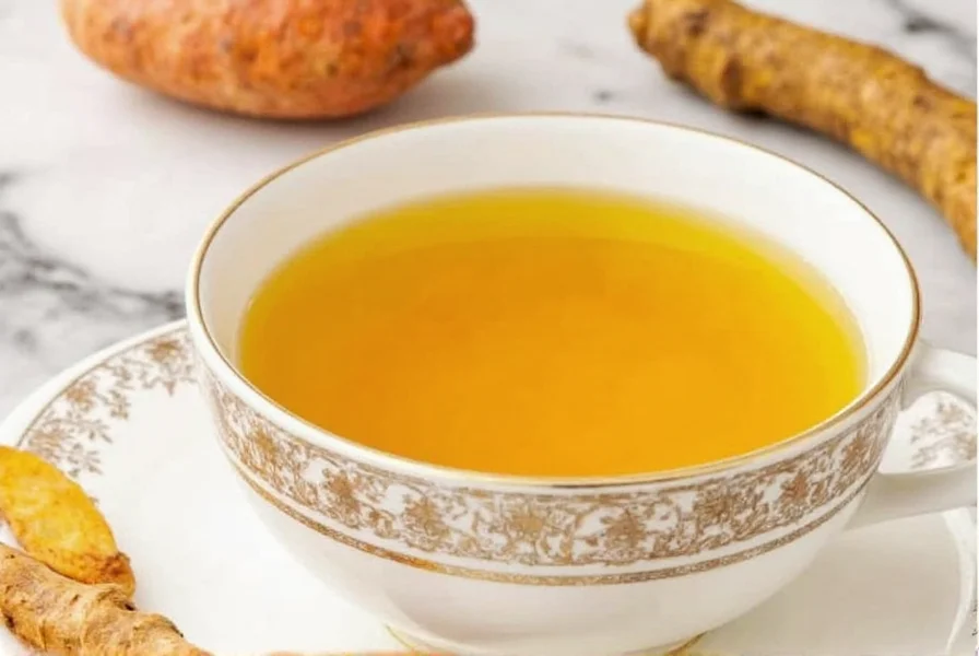 Step-by-step preparation of homemade turmeric tea with fresh ingredients