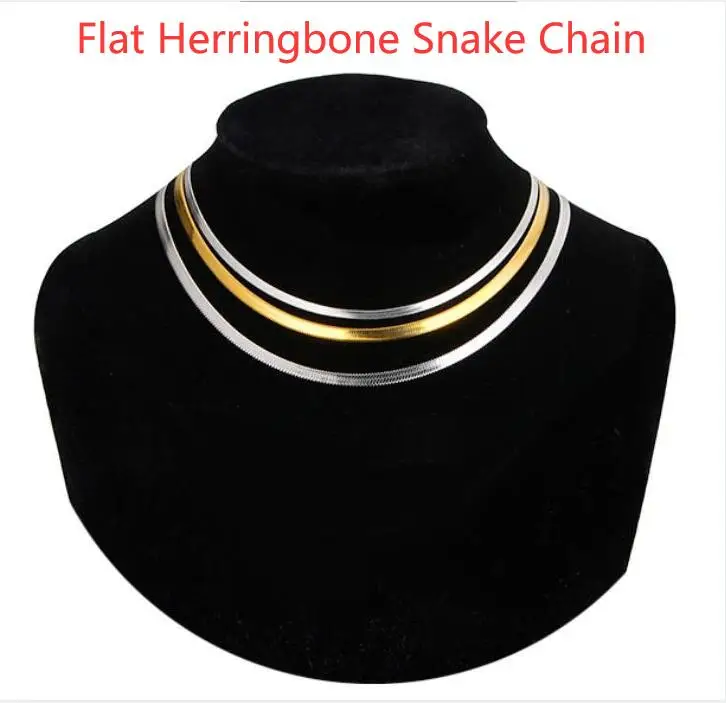 

Trending Minimalist 18k Gold Plated Stainless Steel Flat Herringbone Snake Chain Bracelet for Women