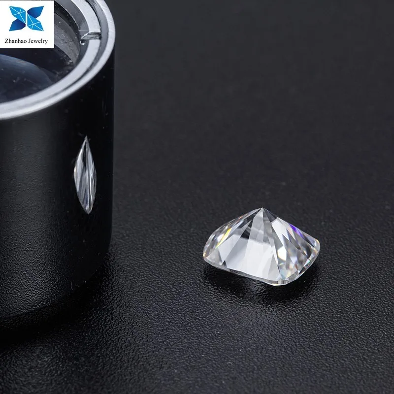 

White moissanite diamond cushion cut D color for moissanite white gold ring