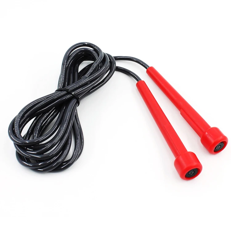 

Factory Compact Lightweight Gym Home School Workout Plastic Skip Rope, Black+red/customrized