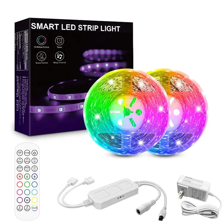 Wifi Smart LED Strip Light 10 Meter 300LEDs 30W RGB Waterproof Wifi Multifunction Strip Light Compatible With Alexa