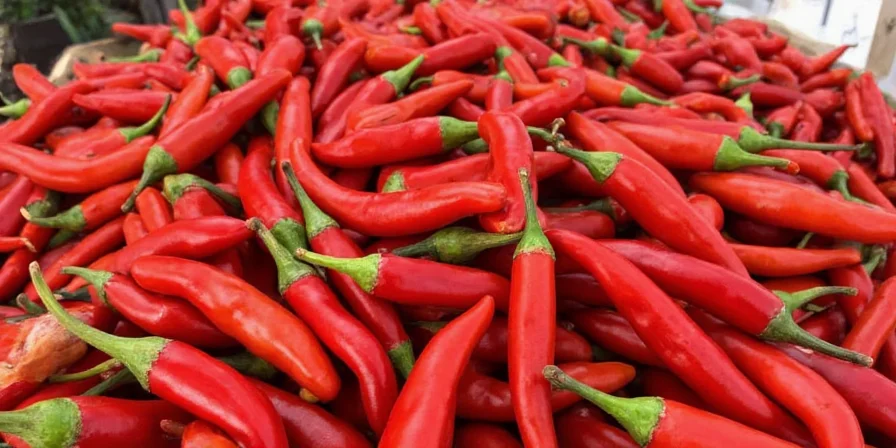 Gaujillo chiles in a spice market
