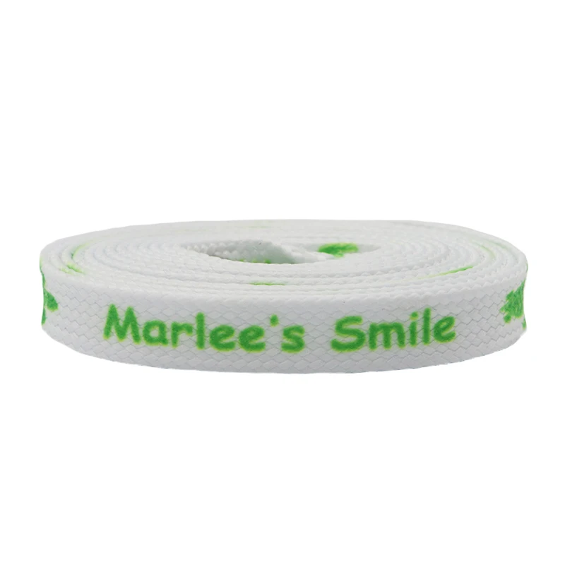 

XuanSi Manufacturer Trendy Design Printed Logo White Flat polyester cotton Custom Length And Width Hot Sale Draw Cord, Customized