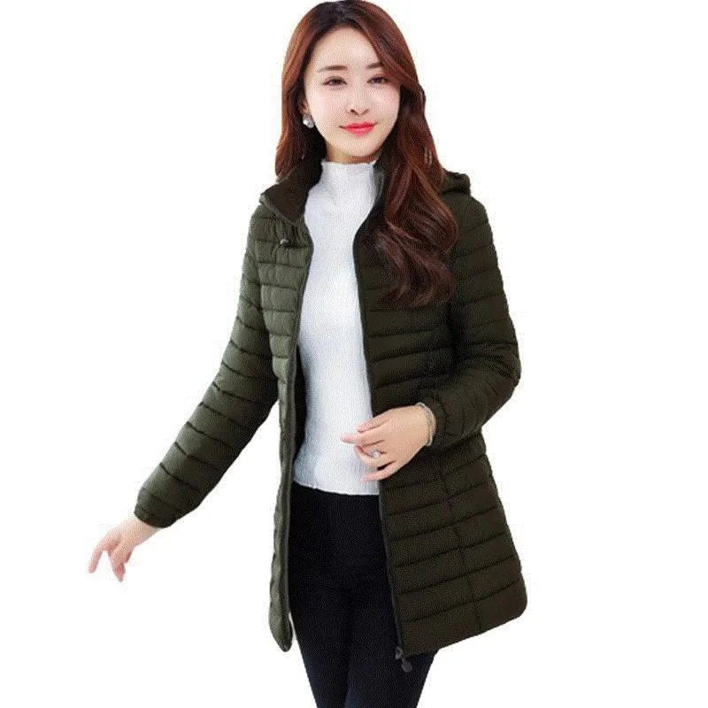 

Women's Down Coat Ultra Light Down Jacket Women Hooded Female Big Size Winter Feather Warm Jacket