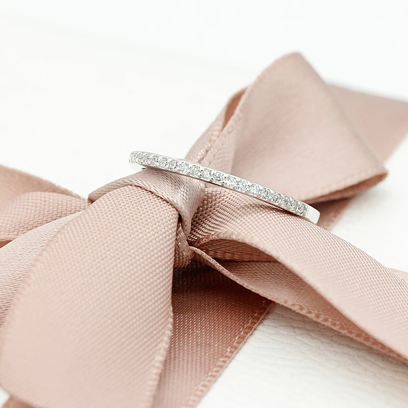 

Factory 925 Sterling Silver Clear Cubic Zircon Circle Finger Ring for Women Wedding Engagement Jewelry, White gold