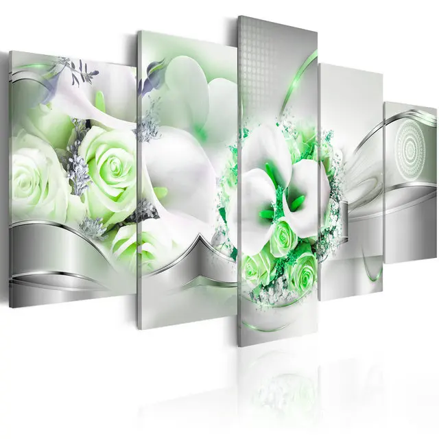 

Beautiful Scenery Painting Flower Oil Abstract Canvas Print 5 Panel Pop Decoration Living Room Wall Art