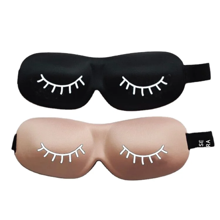 

J072 small moq Customized Sleeping Eye Mask /eyelash printed mask, Black,red,pink and pantone color