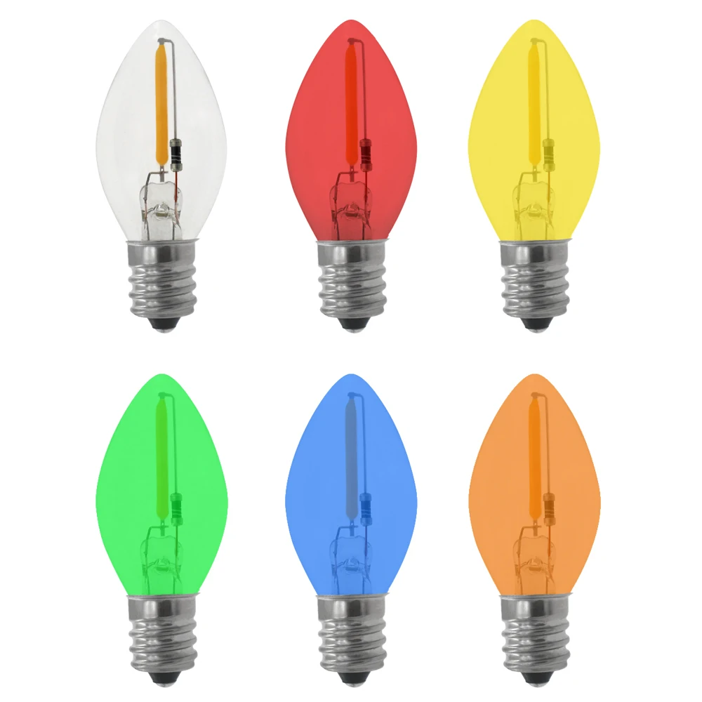 230V LED Night Light Bulb C7 E12 LED Candelabra Light Bulbs 1 Watt Warm White 2700K Candles LED Replacement Bulb