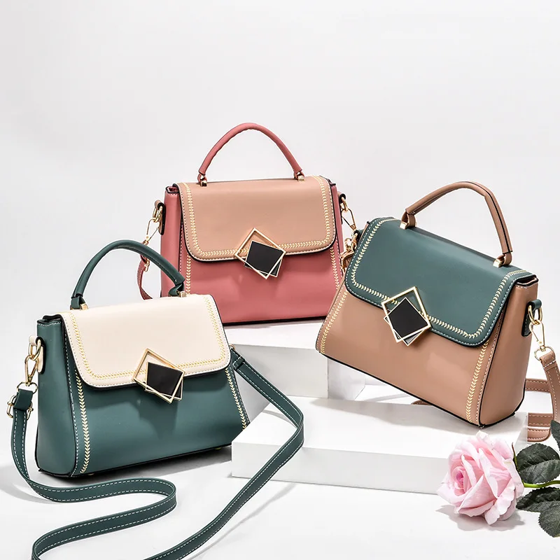 

CB266 Wholesale color stitching women mini hand bag fashionable candy handbag