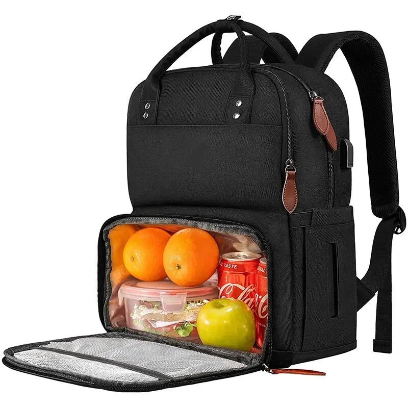 

B916-009 Anti Theft Hiking Traveling Double Compartments 600d Polyester Cooler Bag Thermal Insulation Backpack