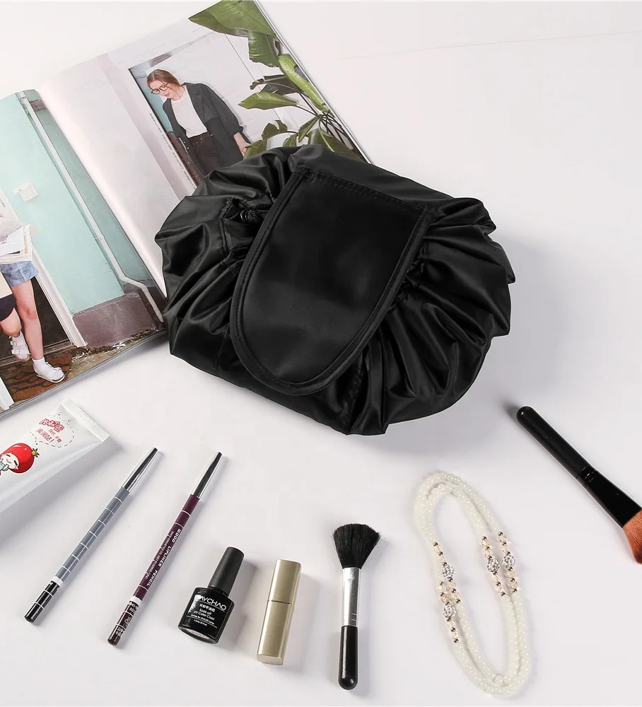 Cosmetic Makeup Bag With Drawstring Womens Portable Travel Storage Bag