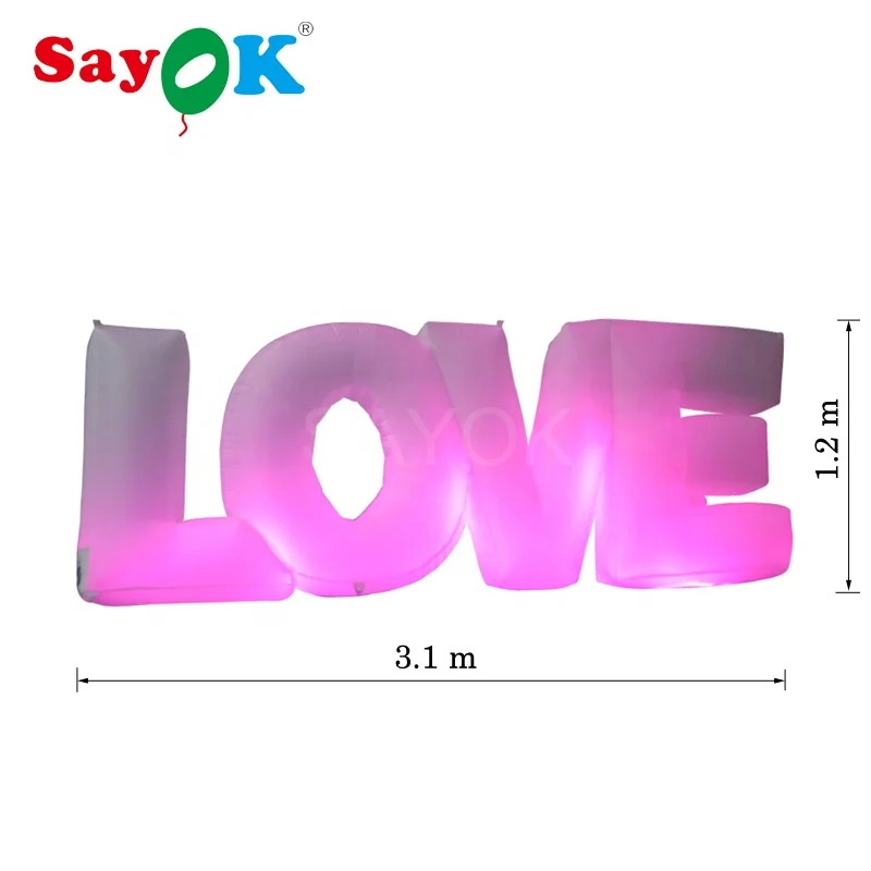 

3m L*1.5m H Inflatable Decoration Led Inflatable LOVE Alphabet Wedding Love Letter Giant Inflatable Letters