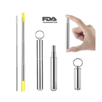 

Amazon Top Seller FDA Portable Custom Logo Telescopic Metal Stainless Steel Drinking Straw